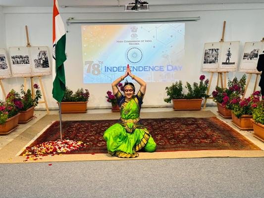 On the occasion of the 78th Independence Day of India, High Commissioner Shri Manish hoisted the National flag at the High Commission complex.